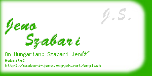 jeno szabari business card